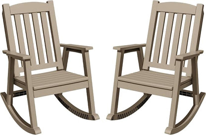Greesum Set of 2 Outdoor Rocking Chair, All-Weather Patio Rocker, Rust-Proof & by BuynowfromGreesum