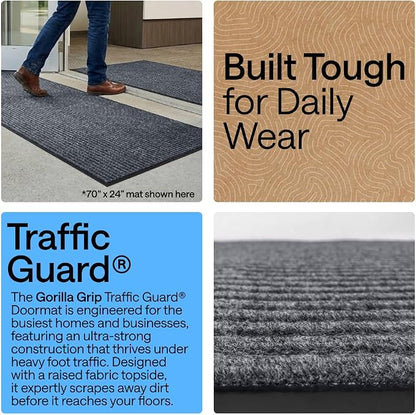 GORILLA GRIP Waterproof Traffic Guard Door Mat, 2 Pack Indoor Outdoor Durable - Image 3