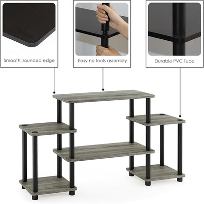 Furinno Turn-N-Tube No Tools Entertainment Center, Round Square Corner - Image 5