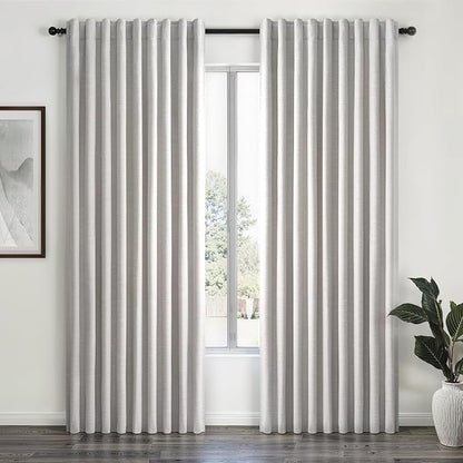 Linen Blackout Curtains 70 Inches Extra Wide 84 Inch Long by Topfinel