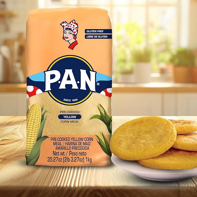 P.A.N. Yellow Corn Meal – Pre-cooked Gluten Free and Kosher Flour for Arepas (2.2 lb / Pack of 10)
