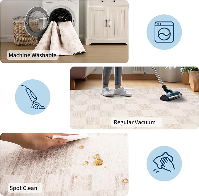 GarveeHome Checkered Washable 2x3 Rug Small Area Rugs Non-Slip - Image 9