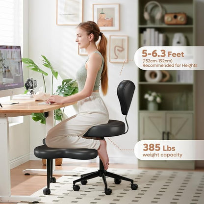 Pinmoco Ergonomic Cross Legged Chair, 360° Swivel Meditation Chair - Image 4