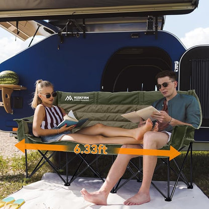 Huskfirm 3 Person Camping Chairs Folding Double Camping Chair Portable - Image 4