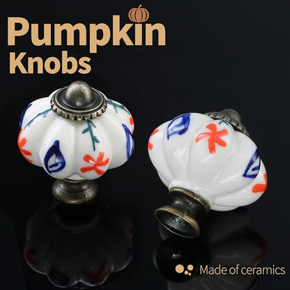 Ivory Pumpkin Knobs 12 Pack Ceramic Cabinet Knobs Vintage Drawer Pulls - Image 5