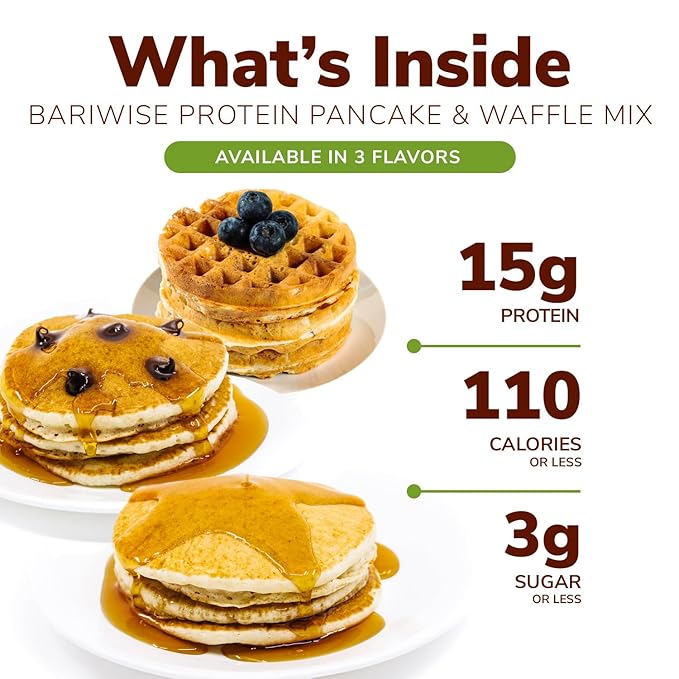 BariWise Protein Pancake & Waffle Mix, Blueberry, Low Sugar & Low Carb (7ct)