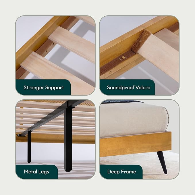 Bme Rhombus King Bed Frame – Solid Rubber Wood - Image 5