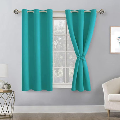 Blackout Curtains for Bedroom, Peacock Teal, 38 x 54 Inch, 2 Panels | Light - Image 8