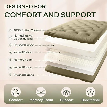 ZonLi Japanese Floor Futon Mattress King Size 76"x80"100% Cotton Cover 6'' - Image 4
