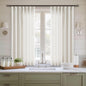 Natural Pinch Pleat Linen Kitchen Curtains 45 Inches Long 2 Panels Set | by Twodrapes