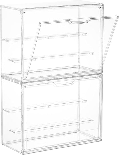 Vtopmart 2 Pack Acrylic Display Case, Stackable Figure Display Case by Vtopmart