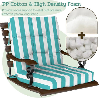Outdoor Chair Cushion, High Back Soft Seat Pad, Indoor Outside Use, - Image 4
