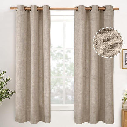 YoungsTex Linen Curtains 63 Inches Length 2 Panels by YoungsTex