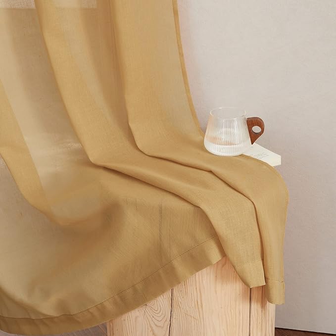 NICETOWN Sheer Linen Curtains 84 inch Long - Image 8