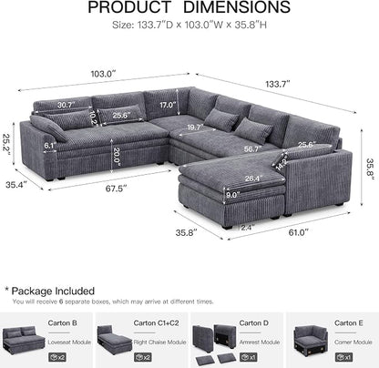 Belffin Large Modular Sectional Sofa - Image 2