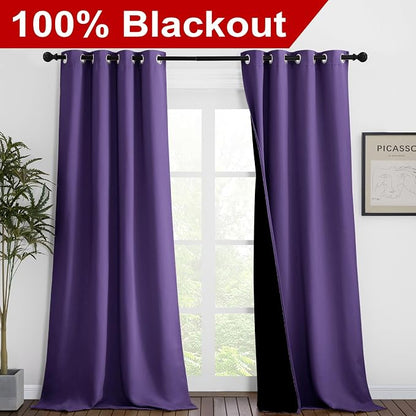 NICETOWN 100% Blackout Blinds, 46 inches x 102 inches, Laundry Room Decor - Image 2