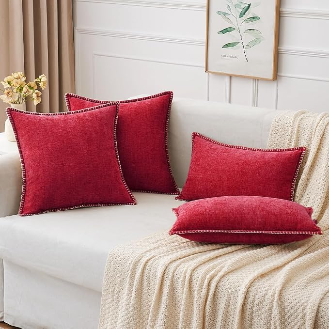 MIULEE Decorative Couch Throw Pillow Covers 18x18 Inch Red 2 Pack | Summer - Image 8