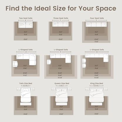 10x14 Area Rugs for Living Room, Large Washable Rug, Dining Room, Low Pile - Image 3