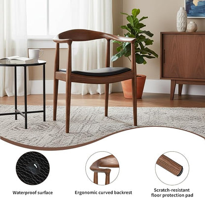 Kennedy Armchair, Mid Century Modern Dining Chair, PU Upholstered Kennedy Chair - Image 4