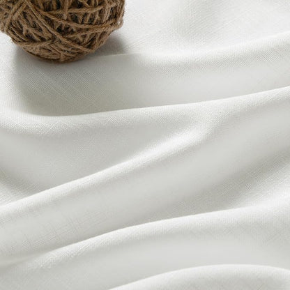 Solid Off White Curtains 96 Inches Long 2 Panels Back Tab Sheer Linen Curtain - Image 5