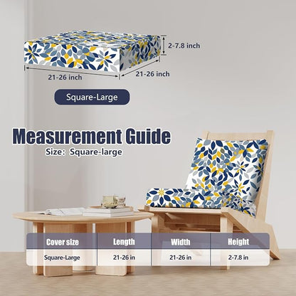 8Pcs Outdoor Cushion Covers, Stretch Patio Furniture Couch Chair Slipcovers | - Image 2