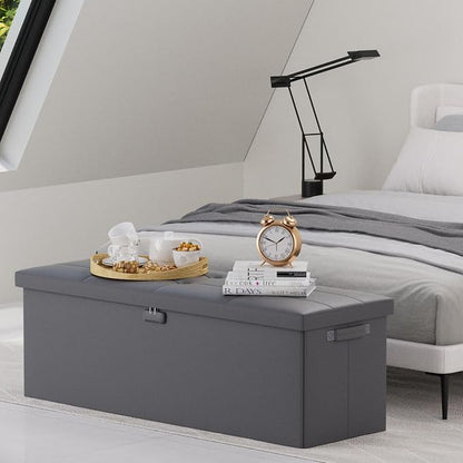 DocSafe Storage Ottoman Bench, Fireproof＆Waterproof Folding Bench - Image 2