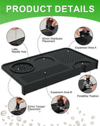 Upgraded Silicone Tamping Mat, Durable Tamper Mat Counter Pad, Espresso Machines Acceessories for Home Baristas, Espresso Tamping Station with Brush - Black