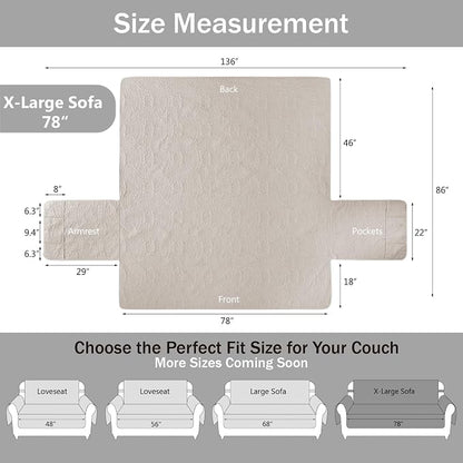 Soft Quilted Couch Cover with Pockets - Image 7