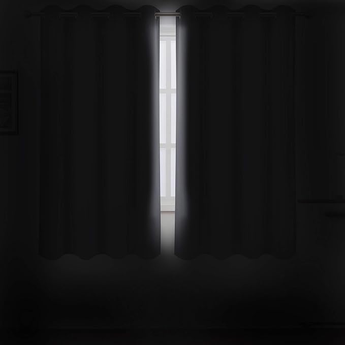 Frost Grey Blackout Curtains/52 x 45 Inch Length Kids Curtains/Set of 2 Panels - Image 3