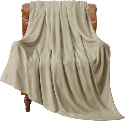 BEDELITE Fleece Blanket Soft Plush Twin Size Blanket Linen Brown 60"x80" | by BEDELITE