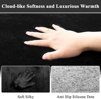SHACOS Ultra Soft Faux Rabbit Fur Area Rug 4'x6', Non Slip Washable Padded - Image 7