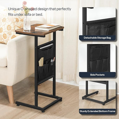 HOOBRO C Shaped End Table, 28.3" Side Table - Image 4