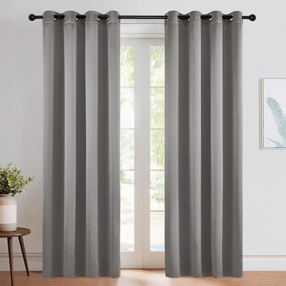 NICETOWN Chrome Gray Blackout Curtains 84 inches Long by NICETOWN