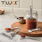 TILUCK Stainless Steel Measuring Spoons Set,Coffee Scoop Spoon,Kitchen Gadgets for Cooking & Baking,Set of 7