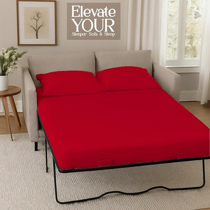Sleeper Sofa Bed Sheet, 100% Cotton 400 Thread Count, 4 Piece Set, Deep Pocket - Image 4