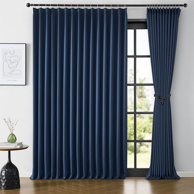 Extra Wide Patio Sliding Door Blind Curtains 102 Inces Long 2 Panels, Vertical by KEQIAOSUOCAI