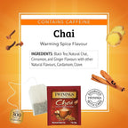Twinings Chai Black Tea Individually Wrapped Bags, 50 Count (Pack of 6), Sweet, Savoury Spices, Caffeinated, Enjoy Hot or Iced, 300 Teabags