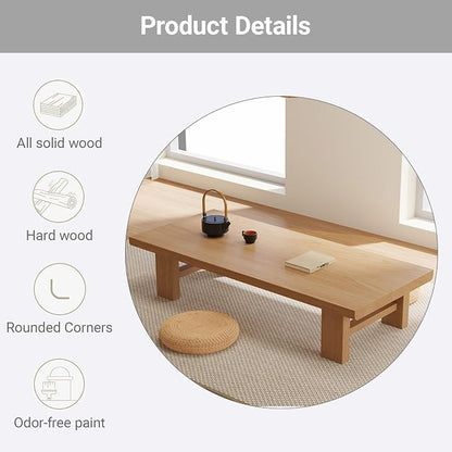 Japanese Modern Tatami Coffee Table, Solid Wood Tatami Tables, - Image 7