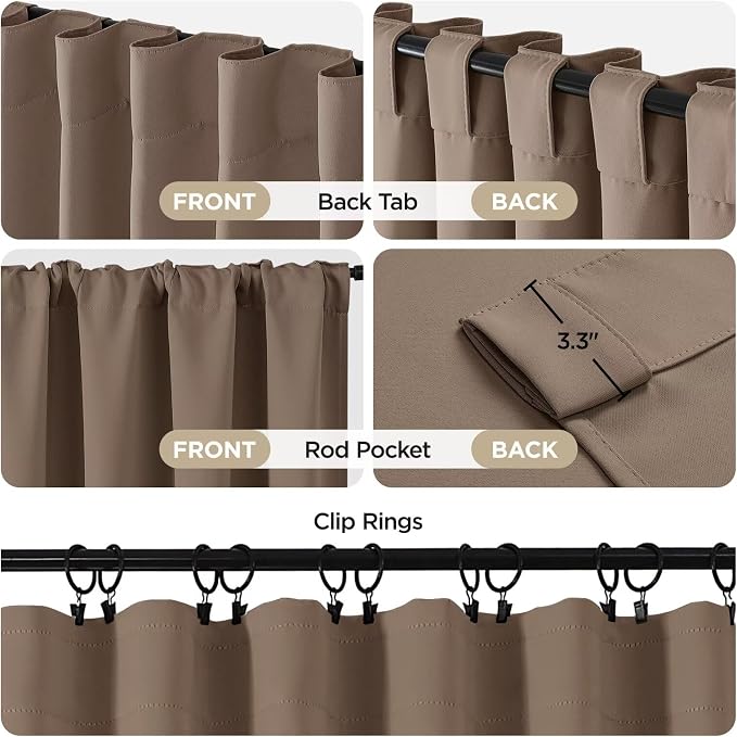 Joydeco Blackout Curtains 108 Inches Long, Thermal Insulated Black Out Curtains - Image 2