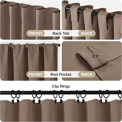 Joydeco Blackout Curtains 108 Inches Long, Thermal Insulated Black Out Curtains - Image 2
