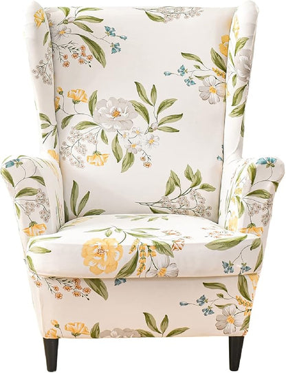 KRFOONN Wingback Chair Covers Slipcovers 2 Piece Stretch Wing Chair Covers by KRFOONN