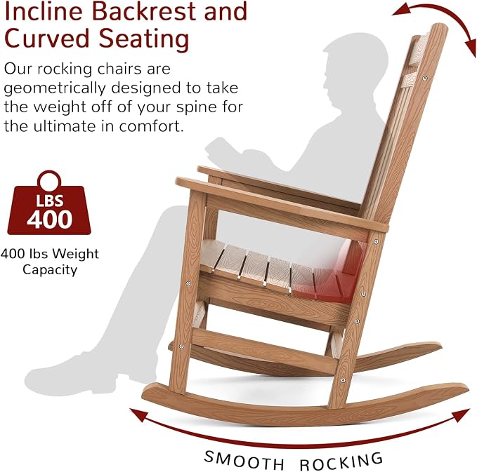 Stoog 3-Piece Patio Bistro Set, All-Weather Rocking Chairs Set of 2 - Image 5