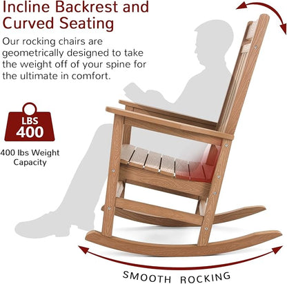 Stoog Patio Rocking Chairs Set of 2, All-Weather Outdoor & Indoor Porch Rocker - Image 5