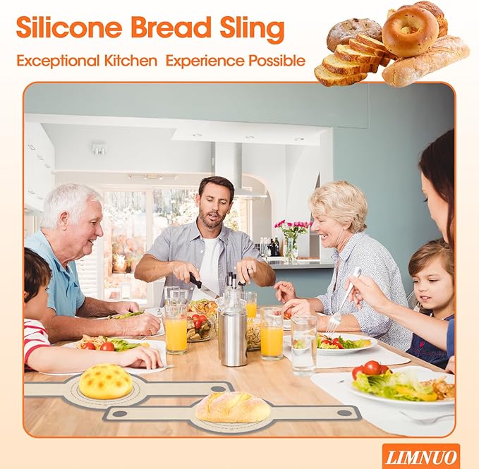 Silicone Bread Sling Dutch Oven，2 PCS Silicone Baking Mat Set，Non-Stick & Easy Clean Reusable Bread Mat With Extra Long Handles, Bread Baking Mat for Sourdough Transfer