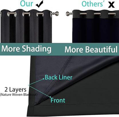 Yakamok Black 100% Blackout Curtains 90 Inches Long - Image 5