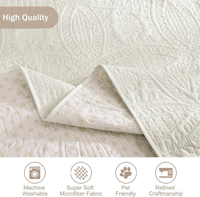 Soft Quilted Couch Cover with Pockets - Image 6