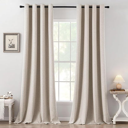 MIULEE 100% Blackout Linen Curtains by MIULEE