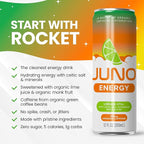 JUNO ENERGY Limeade Still Drink - Sugar Free Electrolytes 125mg Organic Caffeine from Green Coffee Beans, Hydrating with Monk Fruit Sweetener, Organic Lime Juice - Vegan, Gluten Free, 12 Pack