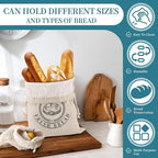Reusable Bread Bags for Sourdough, Bannetons Reusable Cotton Drawstring Bag, Set of 2,Pretty Bags for Storing Flour and Bread