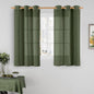 54 Inch Sheer Linen Curtains for Windows 2 Panels Set, Bronze Grommet Light by LAMIT